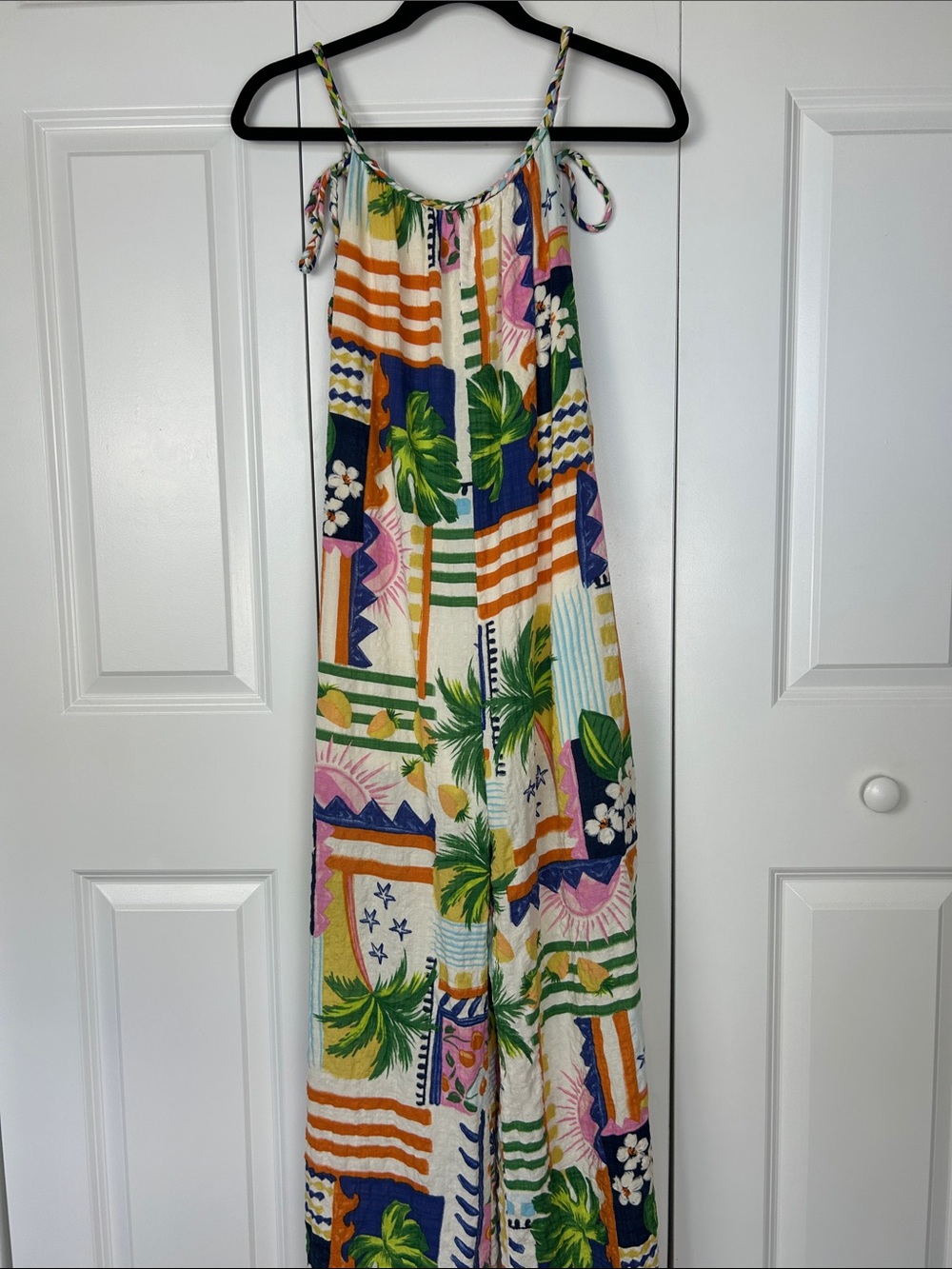 ILLA ILLA Tropical Print One-Piece Romper - Green, Orange, Navy, Pink Size M